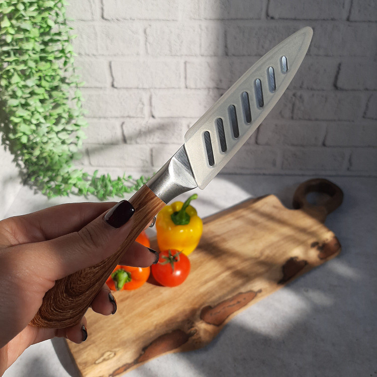 چاقو آشپزخانه استیل دسته چوبی مقاوم