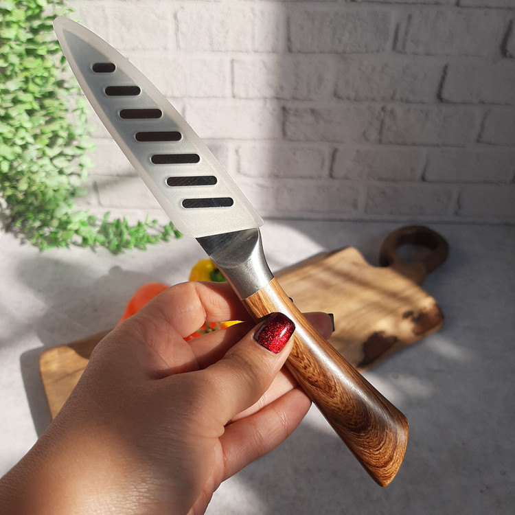 چاقو آشپزخانه استیل دسته چوبی مقاوم